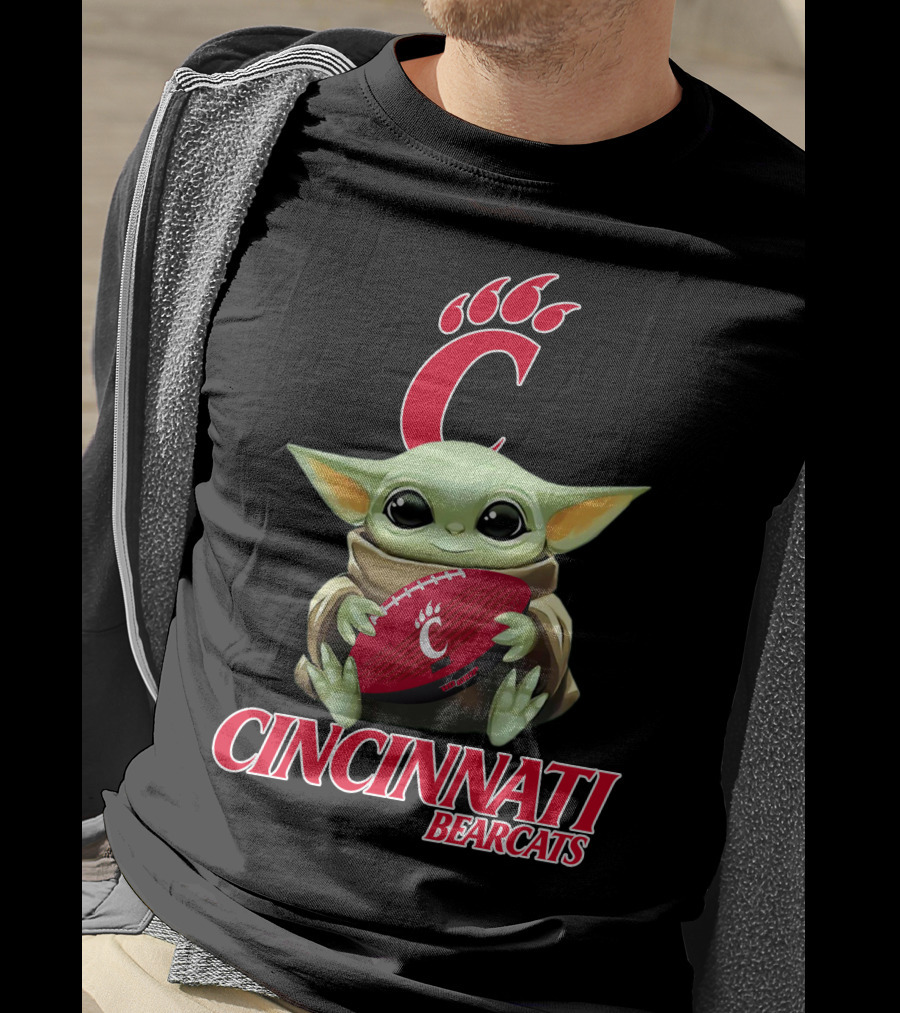 Cincinnati Bearcats Baby Yoda Football T-Shirt