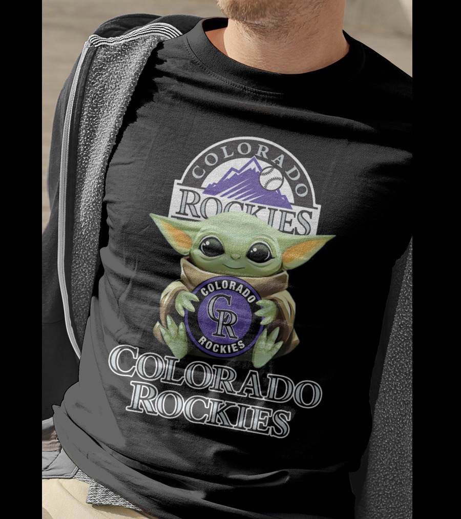 Colorado Rockies Baby Yoda Holding Cr T-Shirt