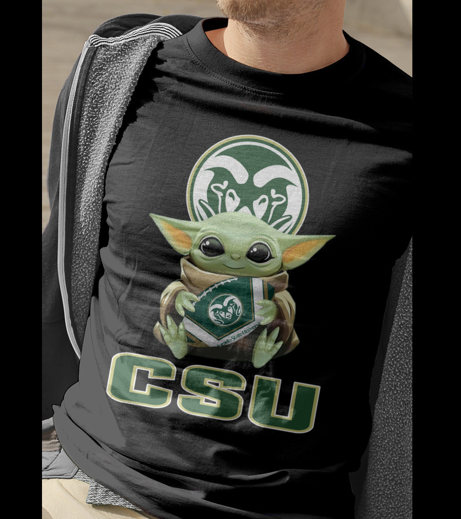 Colorado State Rams Csu Baby Yoda Football T-Shirt