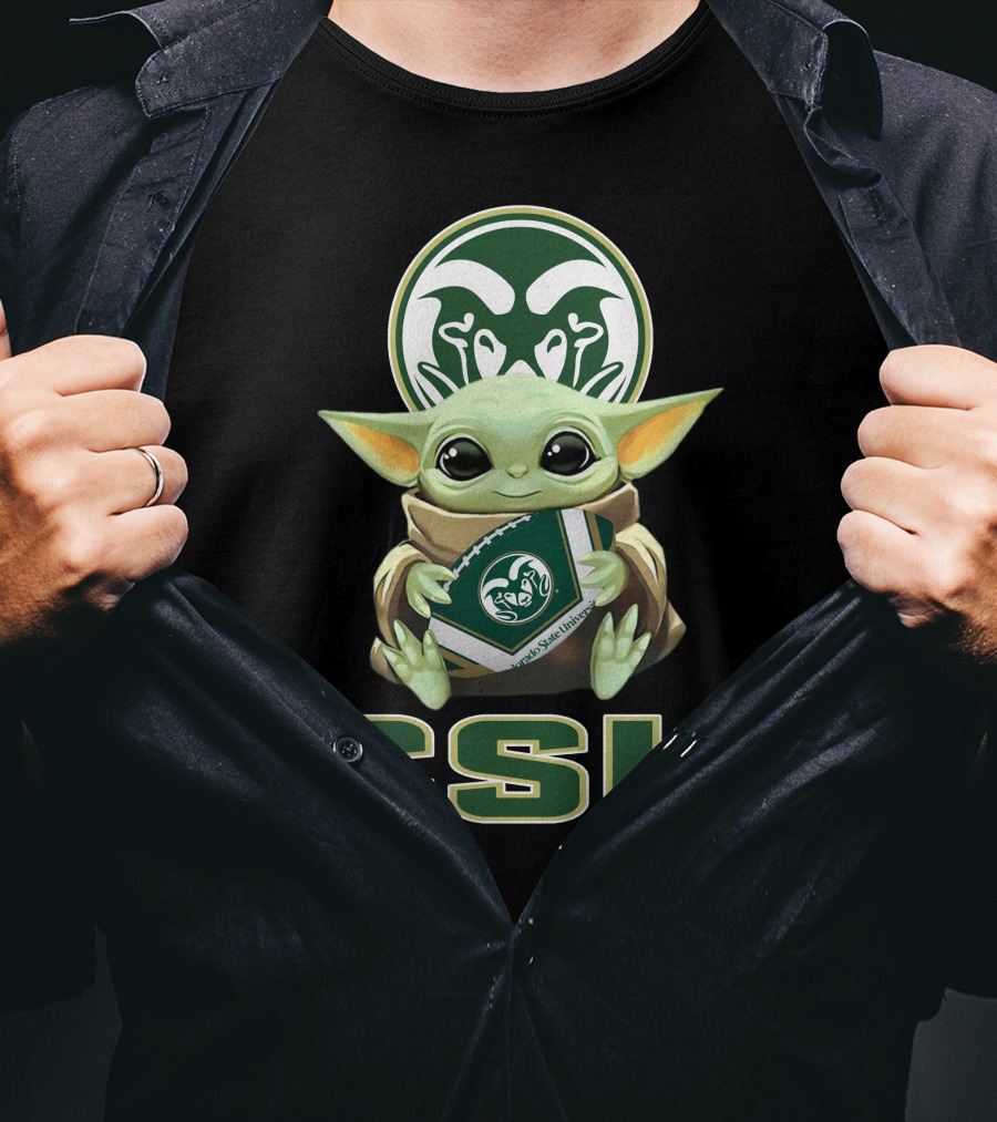 Colorado State Rams Csu Baby Yoda Football T-Shirt