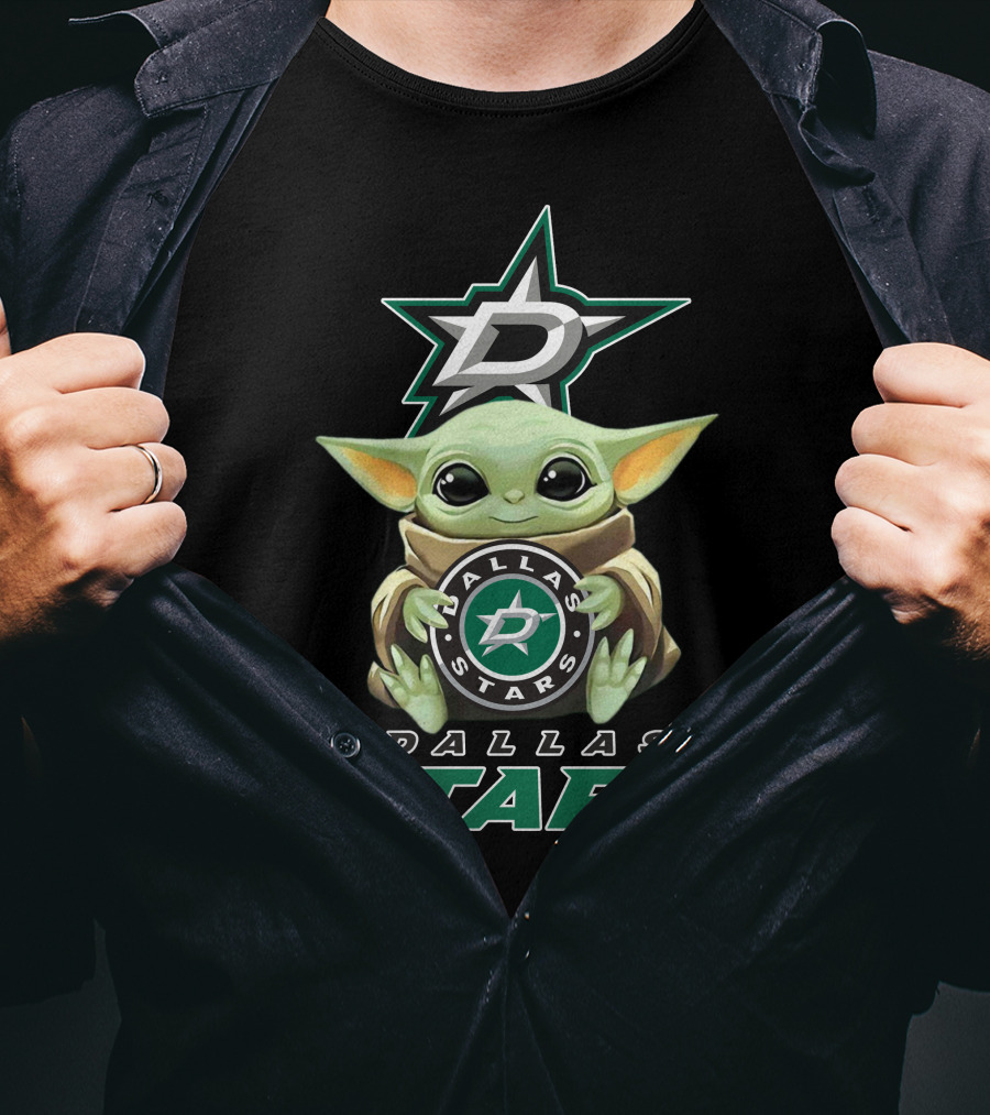 Dallas Stars Baby Yoda Holding T-Shirt