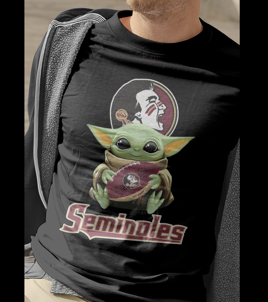 Florida State Seminoles Baby Yoda Football T-Shirt