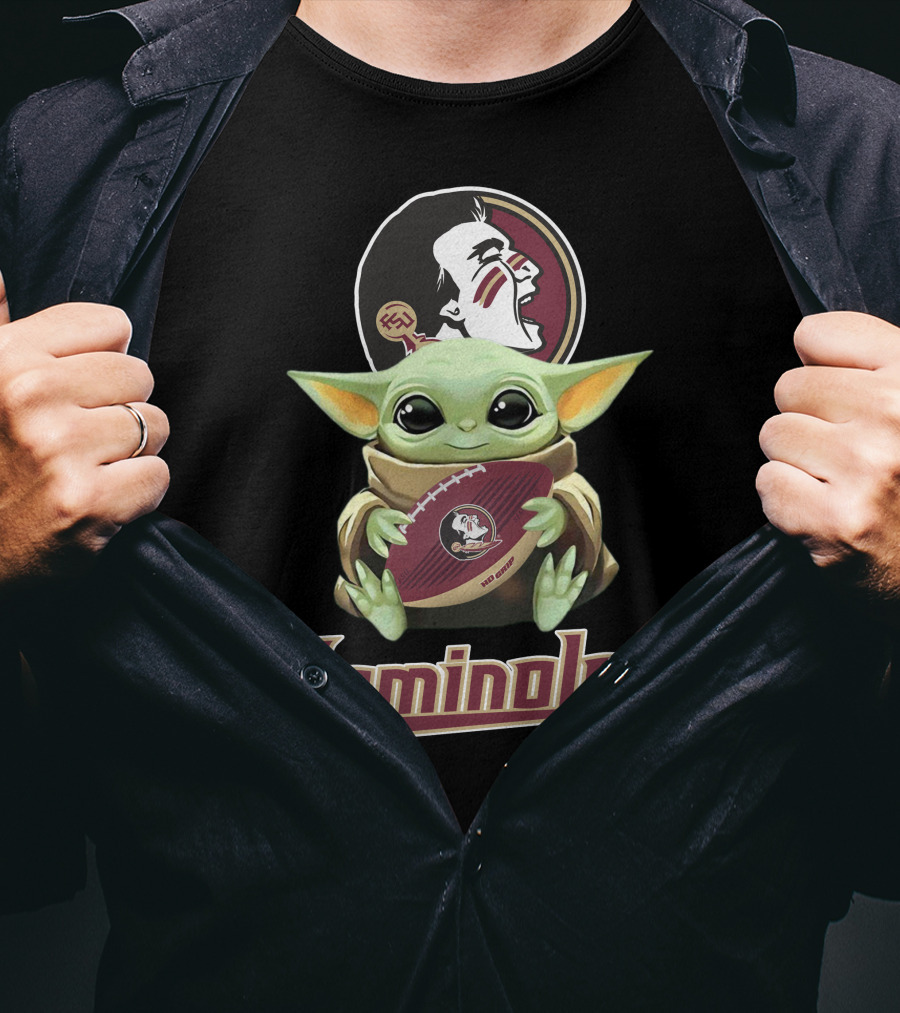 Florida State Seminoles Baby Yoda Football T-Shirt