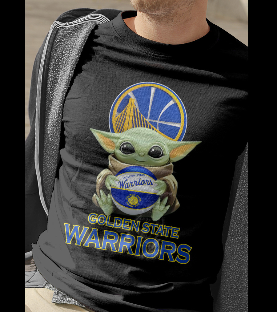 Golden State Warriors Baby Yoda Holding Basketball T-Shirt