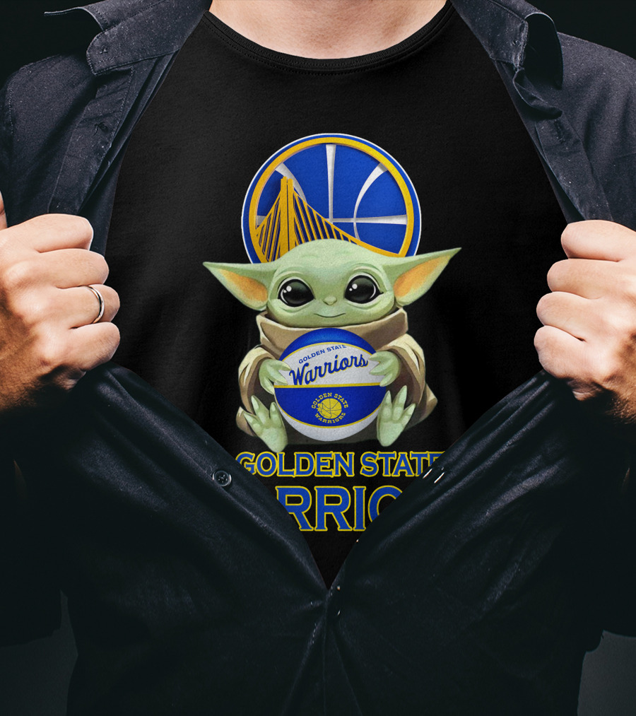 Golden State Warriors Baby Yoda Holding Basketball T-Shirt