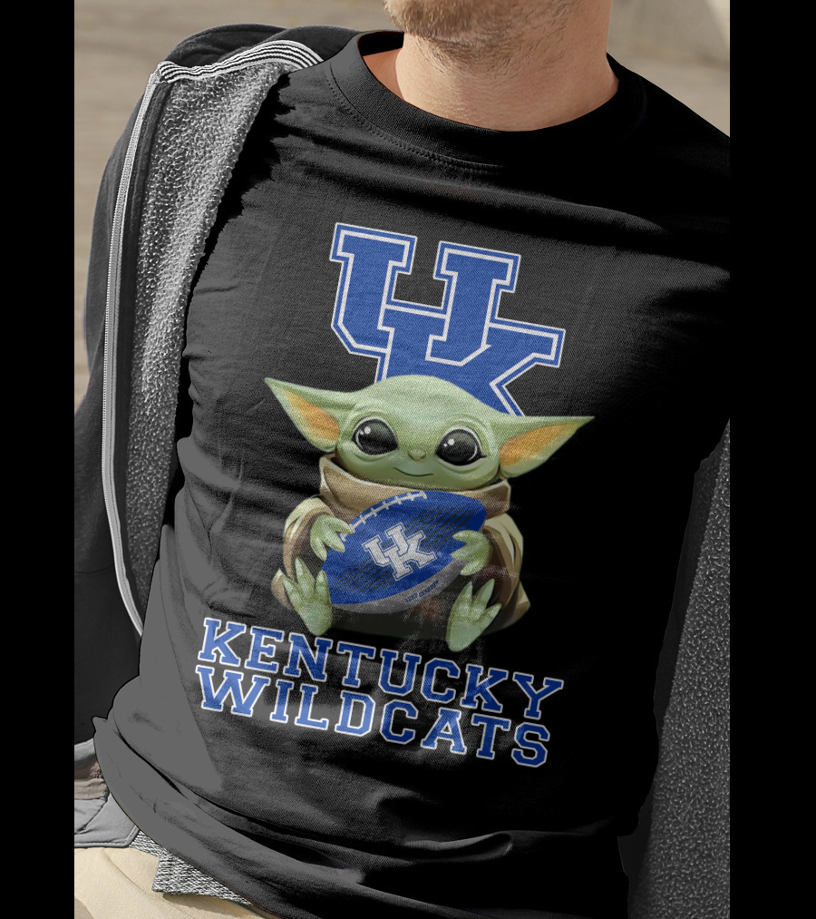 Kentucky Wildcats Baby Yoda Football Fan T-Shirt