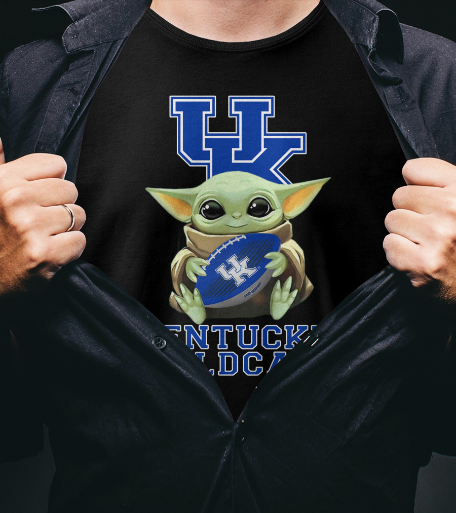 Kentucky Wildcats Baby Yoda Football Fan T-Shirt