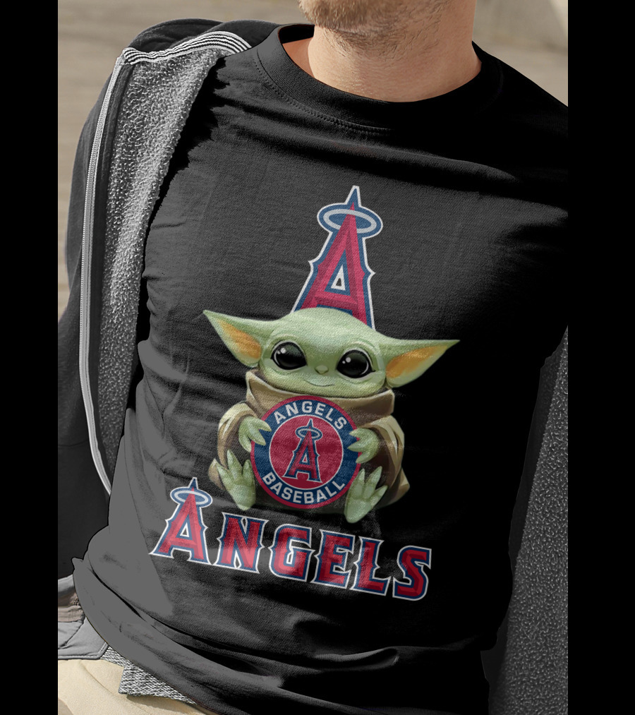 Los Angeles Angels Baseball Baby Yoda T-Shirt