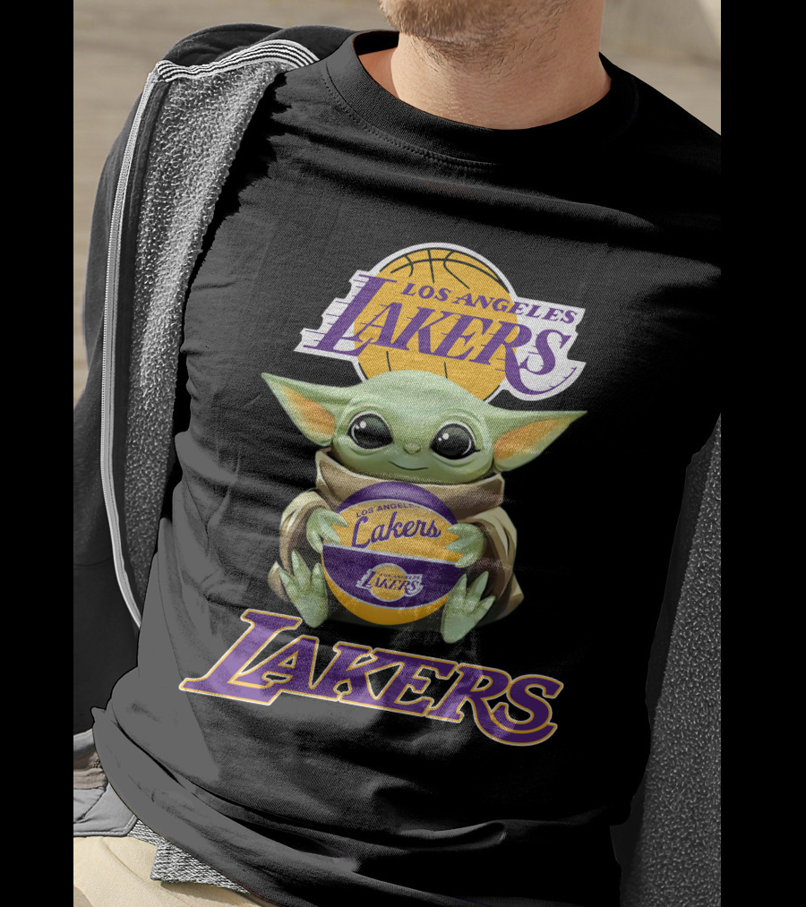 Los Angeles Lakers Baby Yoda Basketball Fan T-Shirt