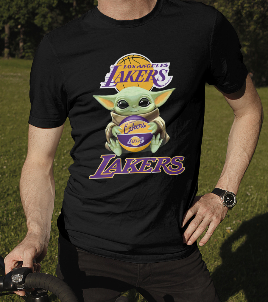 Los Angeles Lakers Baby Yoda Basketball Fan T-Shirt
