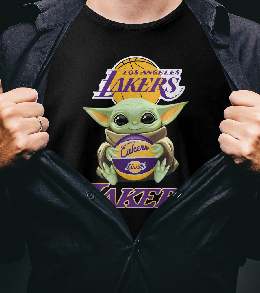 Los Angeles Lakers Baby Yoda Basketball Fan T-Shirt