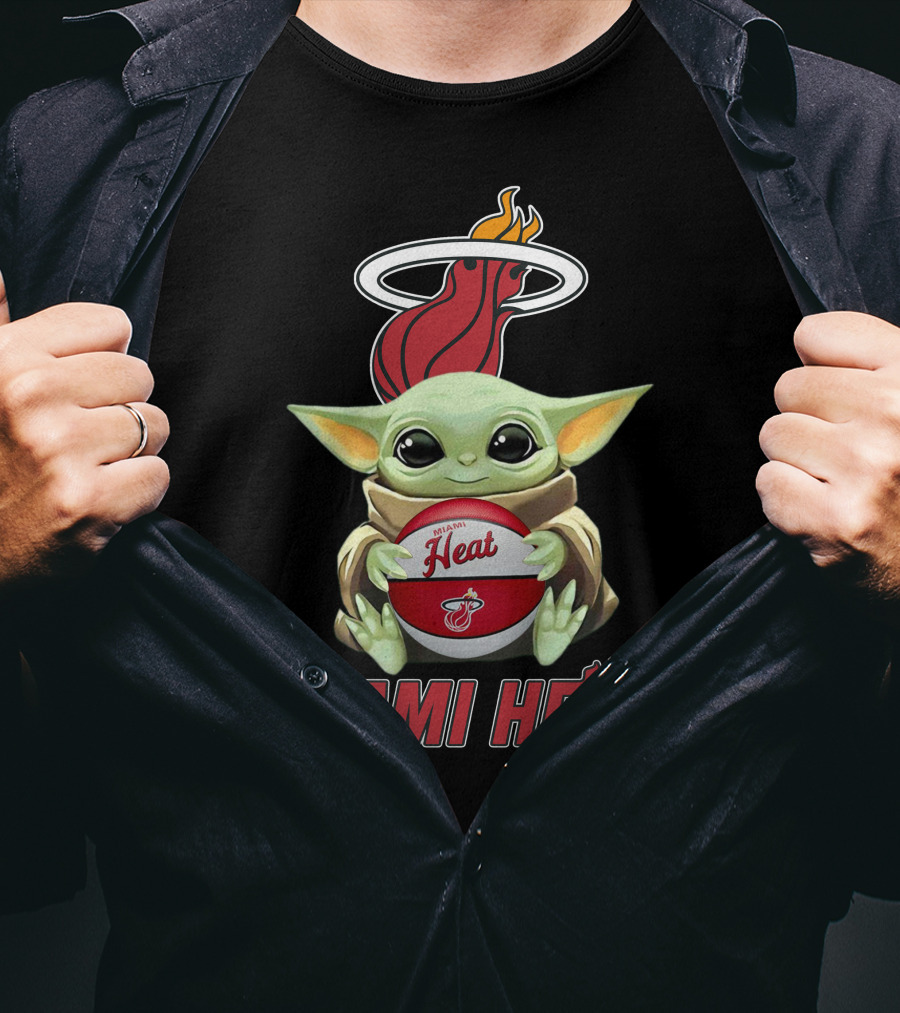 Miami Heat Baby Yoda Basketball Team T-Shirt