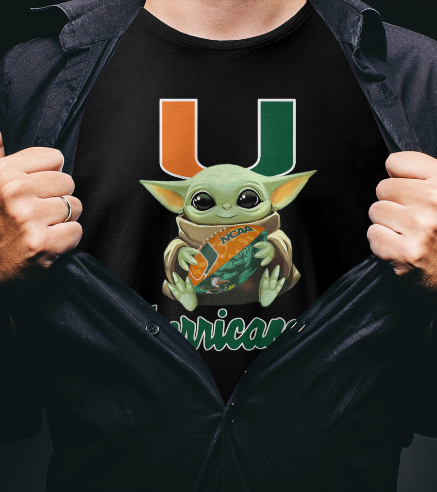 Miami Hurricanes Baby Yoda Ncaa U T-Shirt