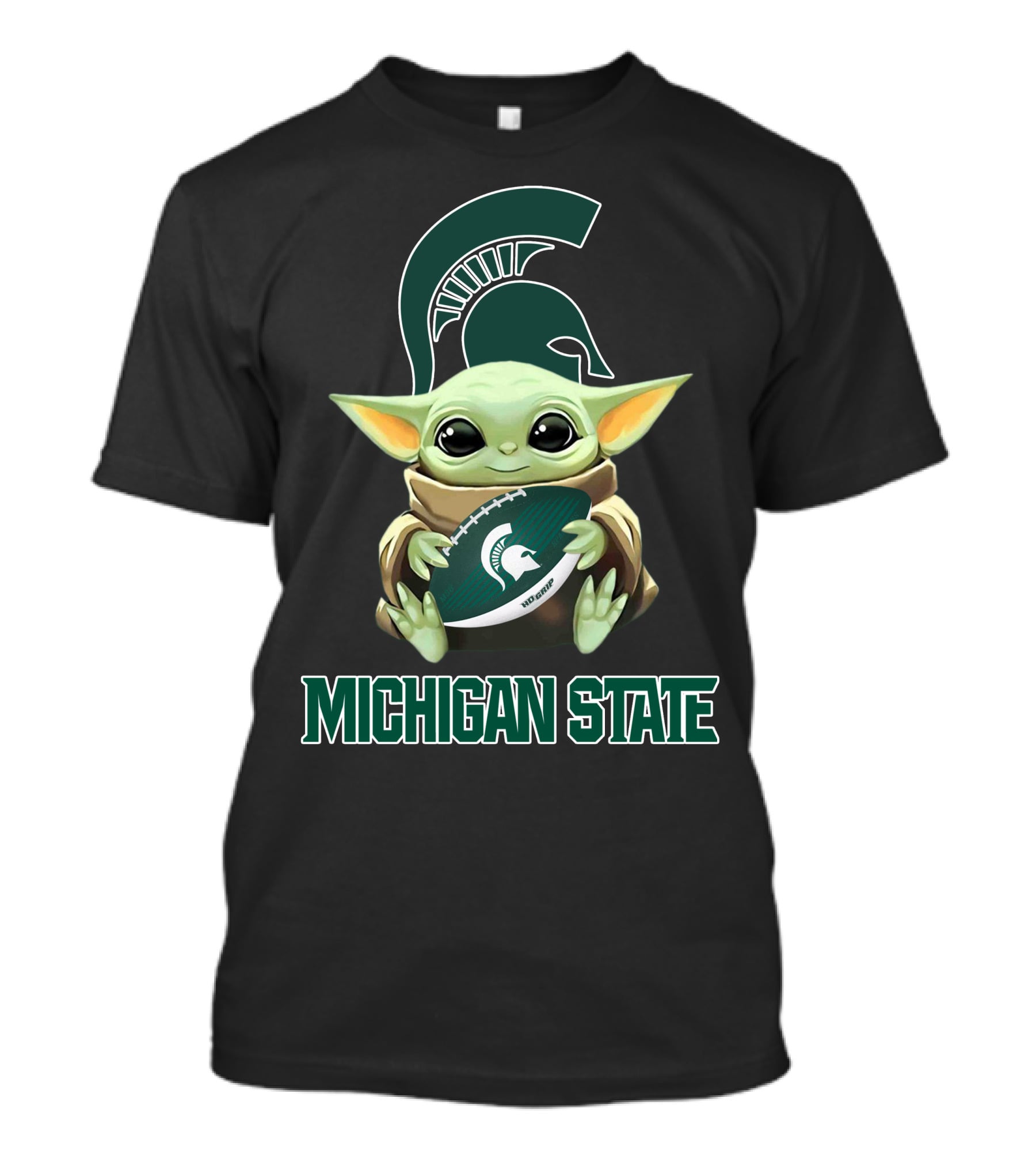 Michigan State Spartans Baby Yoda Football T-Shirt