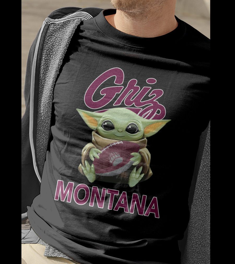 Griz Montana Baby Yoda Football T-Shirt