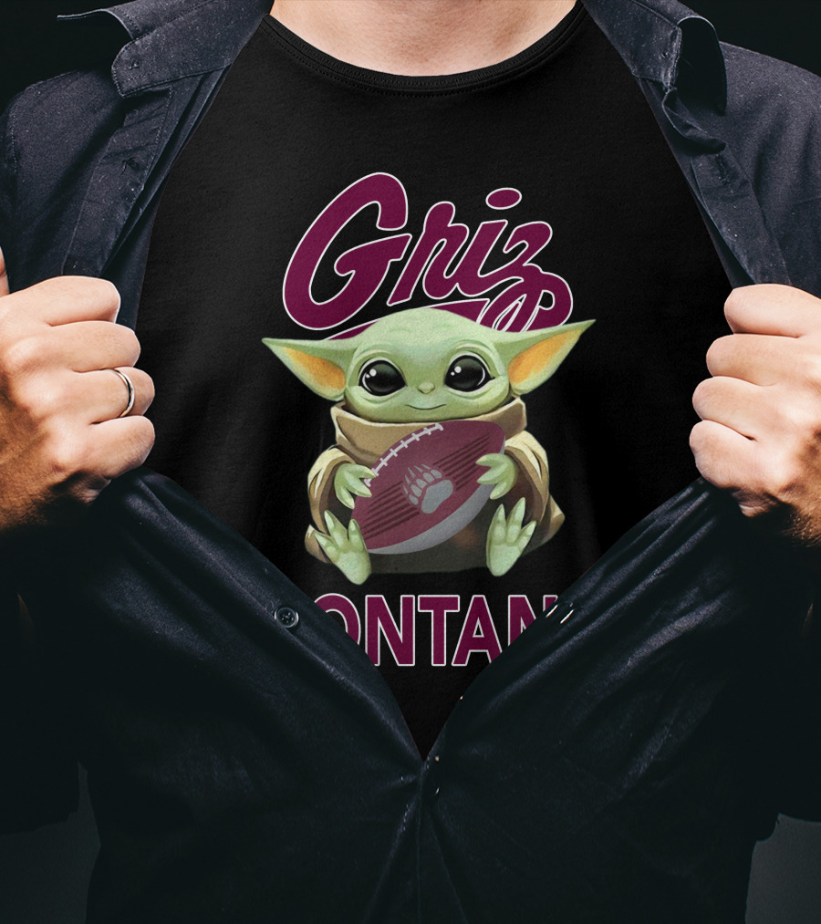 Griz Montana Baby Yoda Football T-Shirt