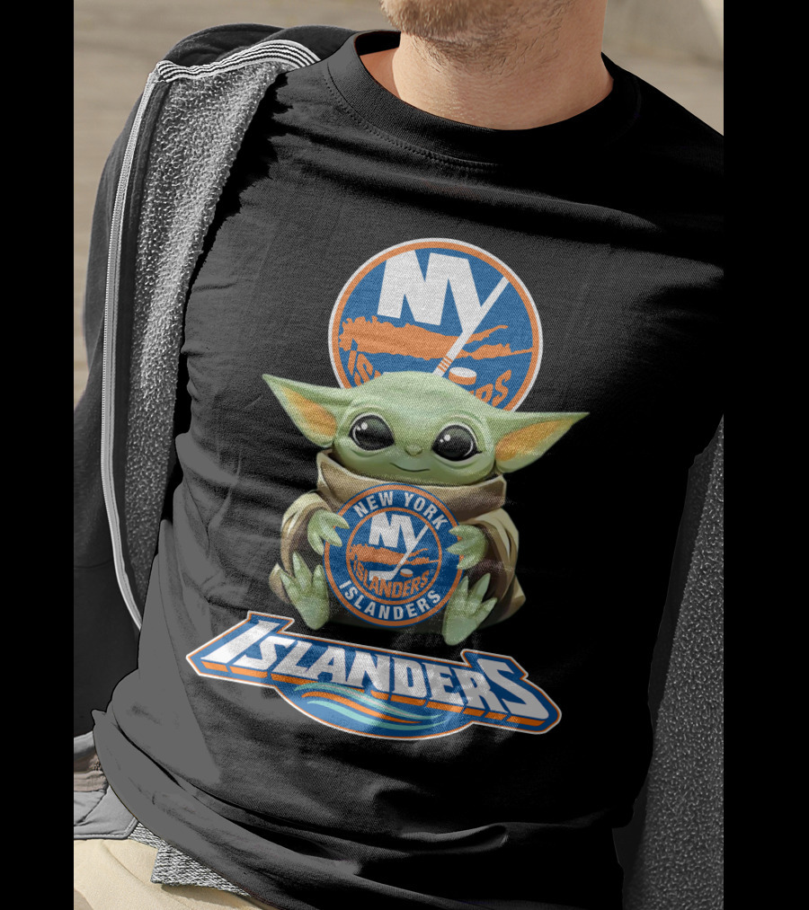 New York Islanders Baby Yoda With Team T-Shirt