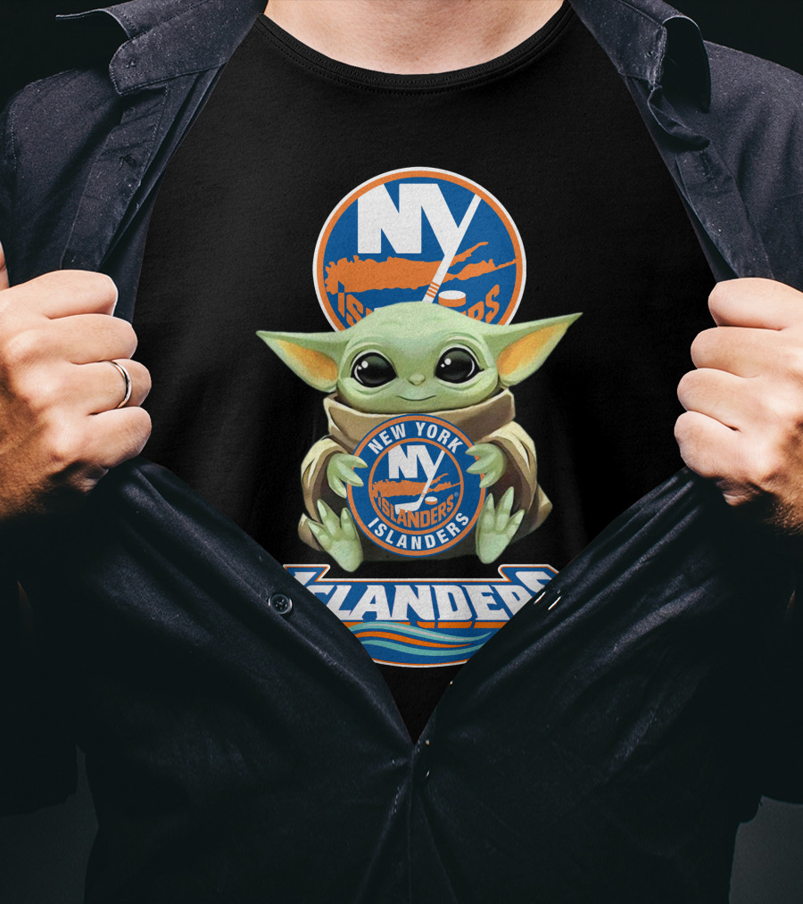 New York Islanders Baby Yoda With Team T-Shirt