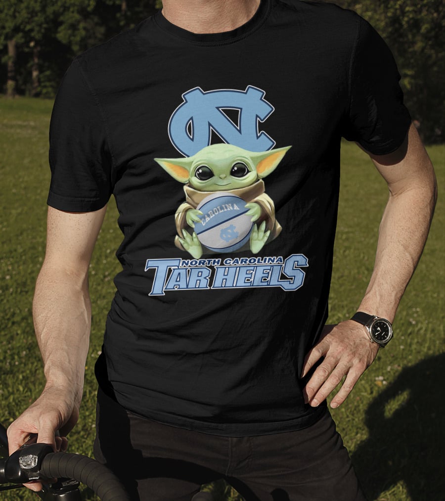 North Carolina Tar Heels Baby Yoda Carolina Basketball T-Shirt