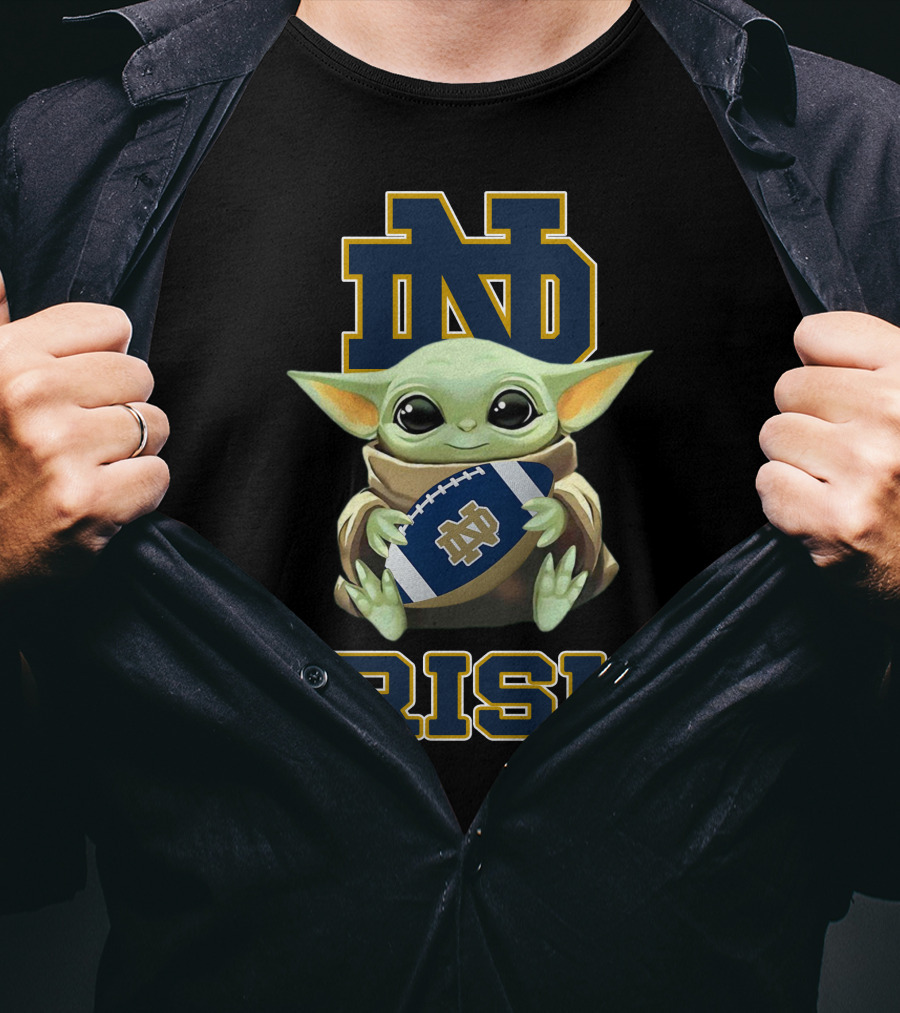 Notre Dame Fighting Irish Nd Baby Yoda Football Irish T-Shirt