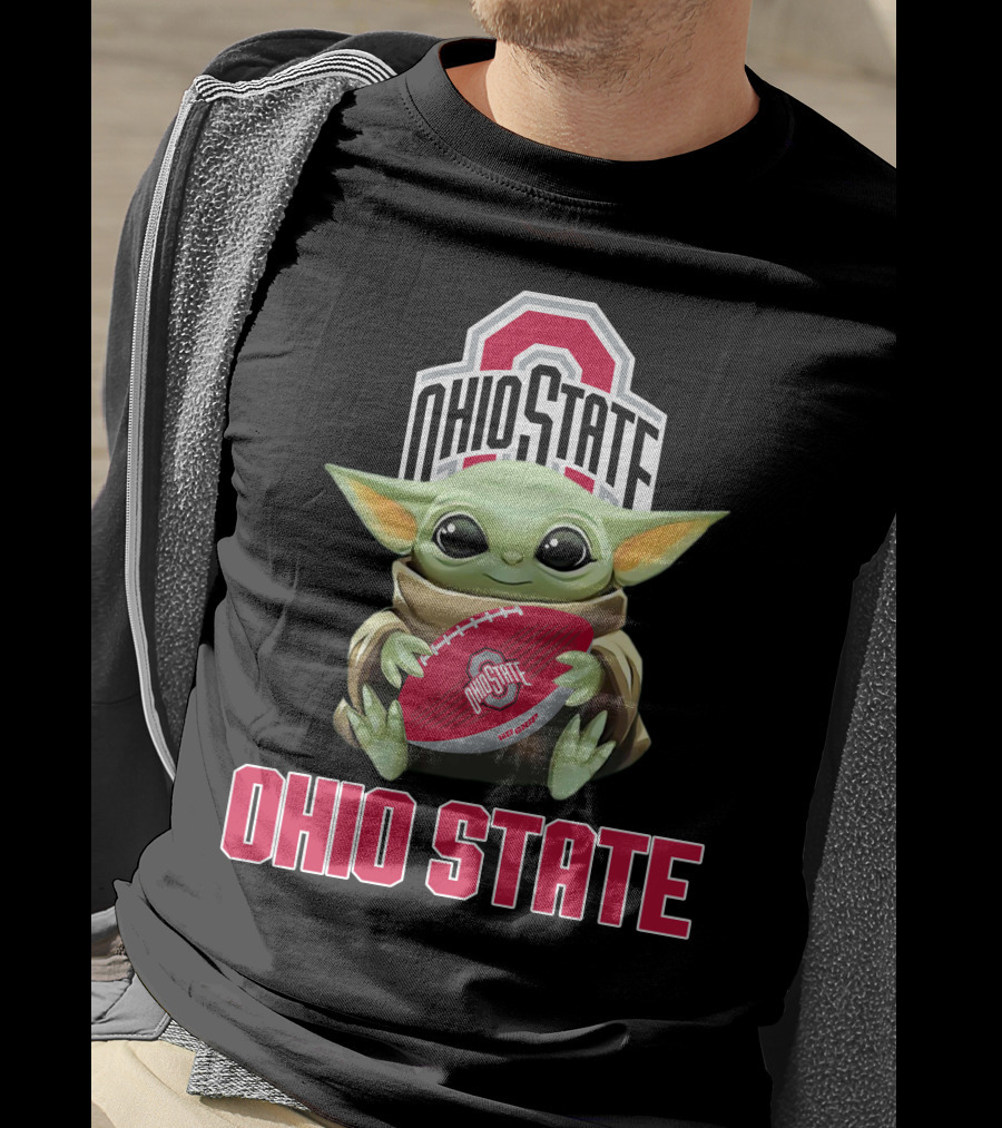 Ohio State Buckeyes Baby Yoda Football Fan T-Shirt