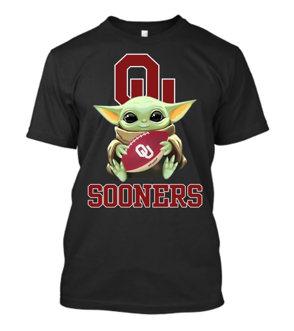 Ou Sooners Baby Yoda Football T-Shirt