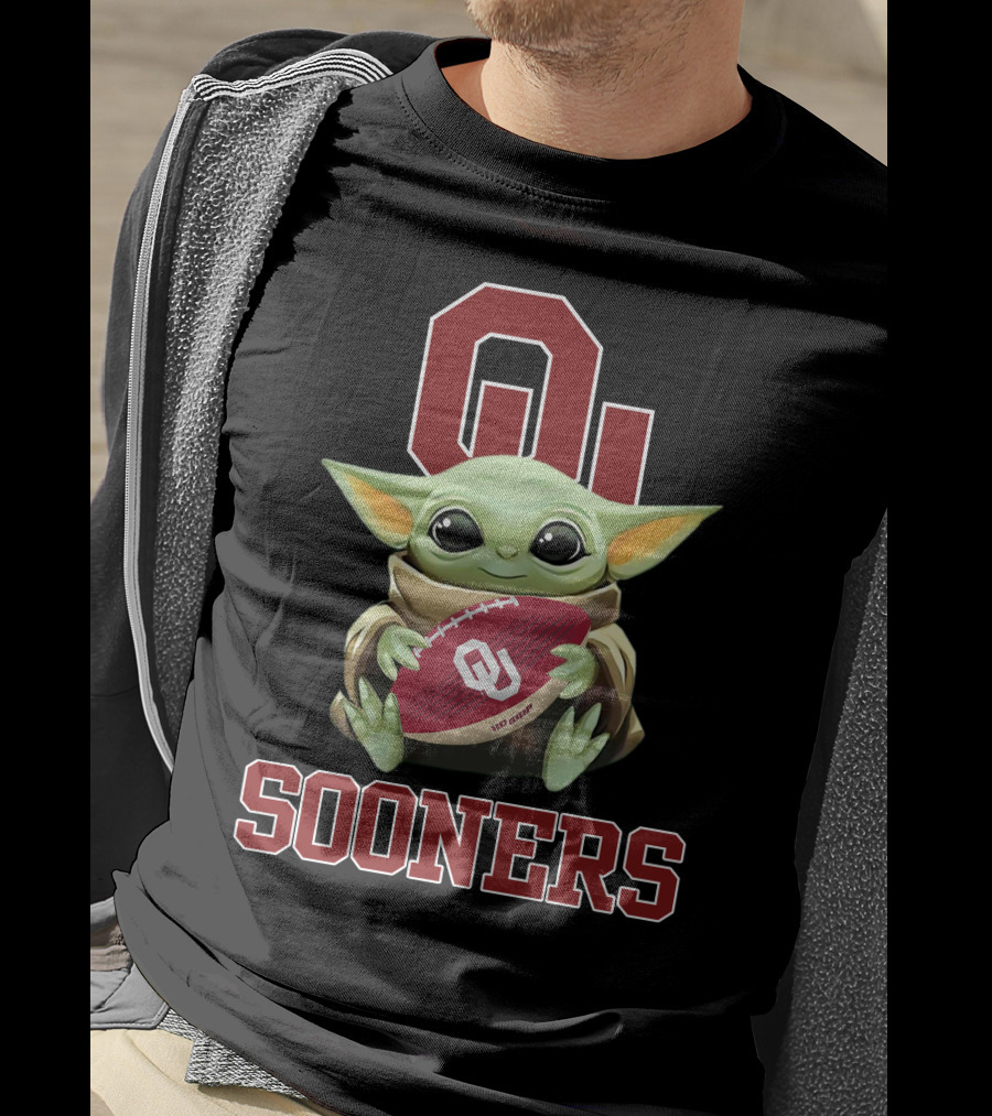 Ou Sooners Baby Yoda Football T-Shirt