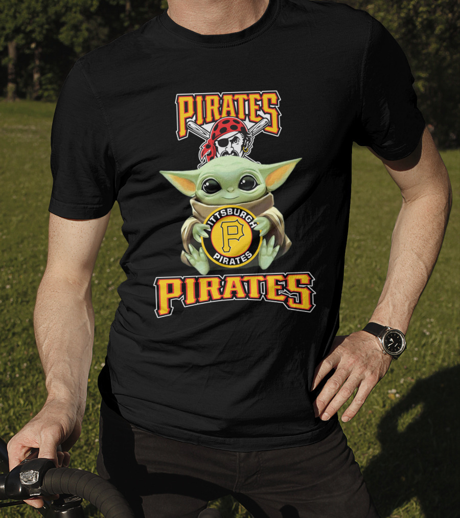 Pittsburgh Pirates Baby Yoda Holding Baseball T-Shirt