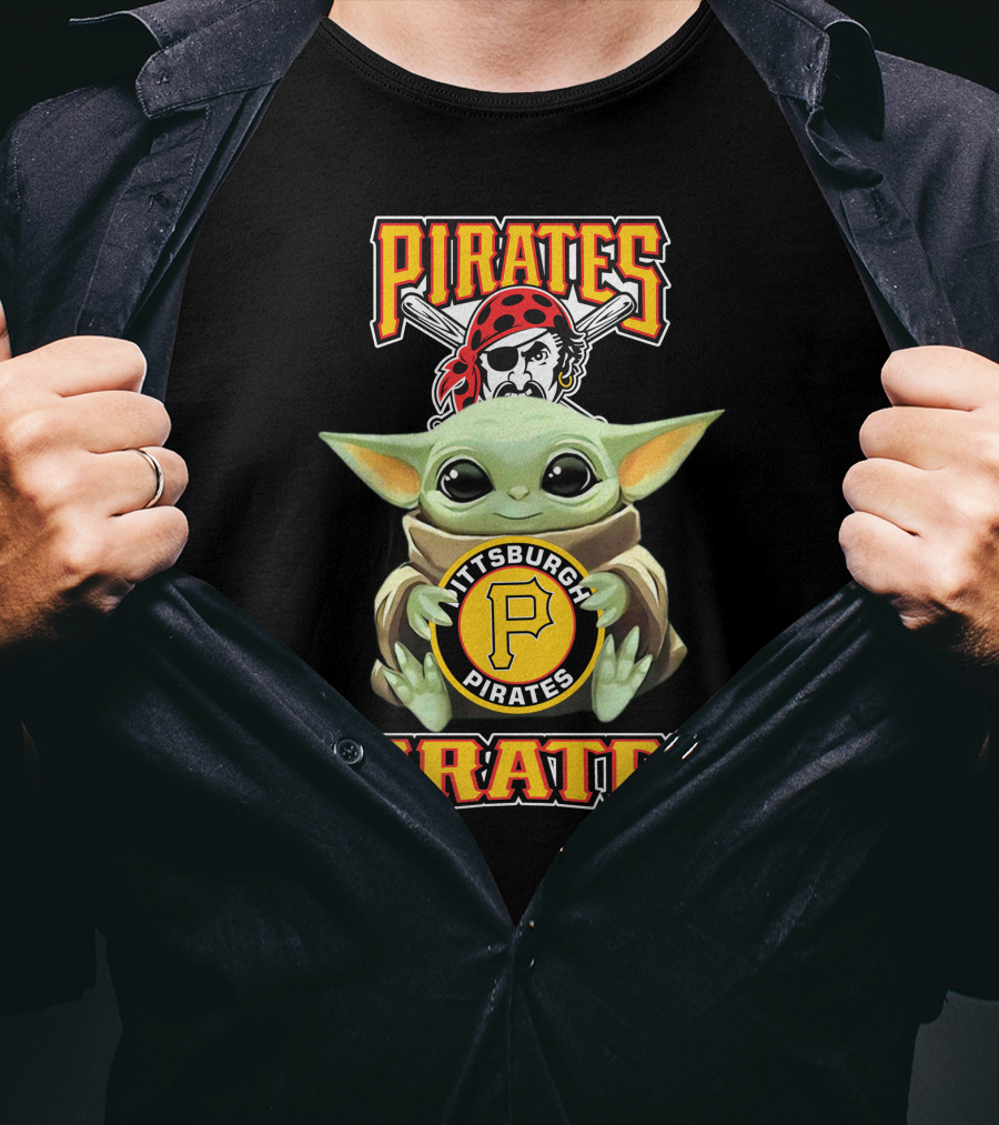 Pittsburgh Pirates Baby Yoda Holding Baseball T-Shirt