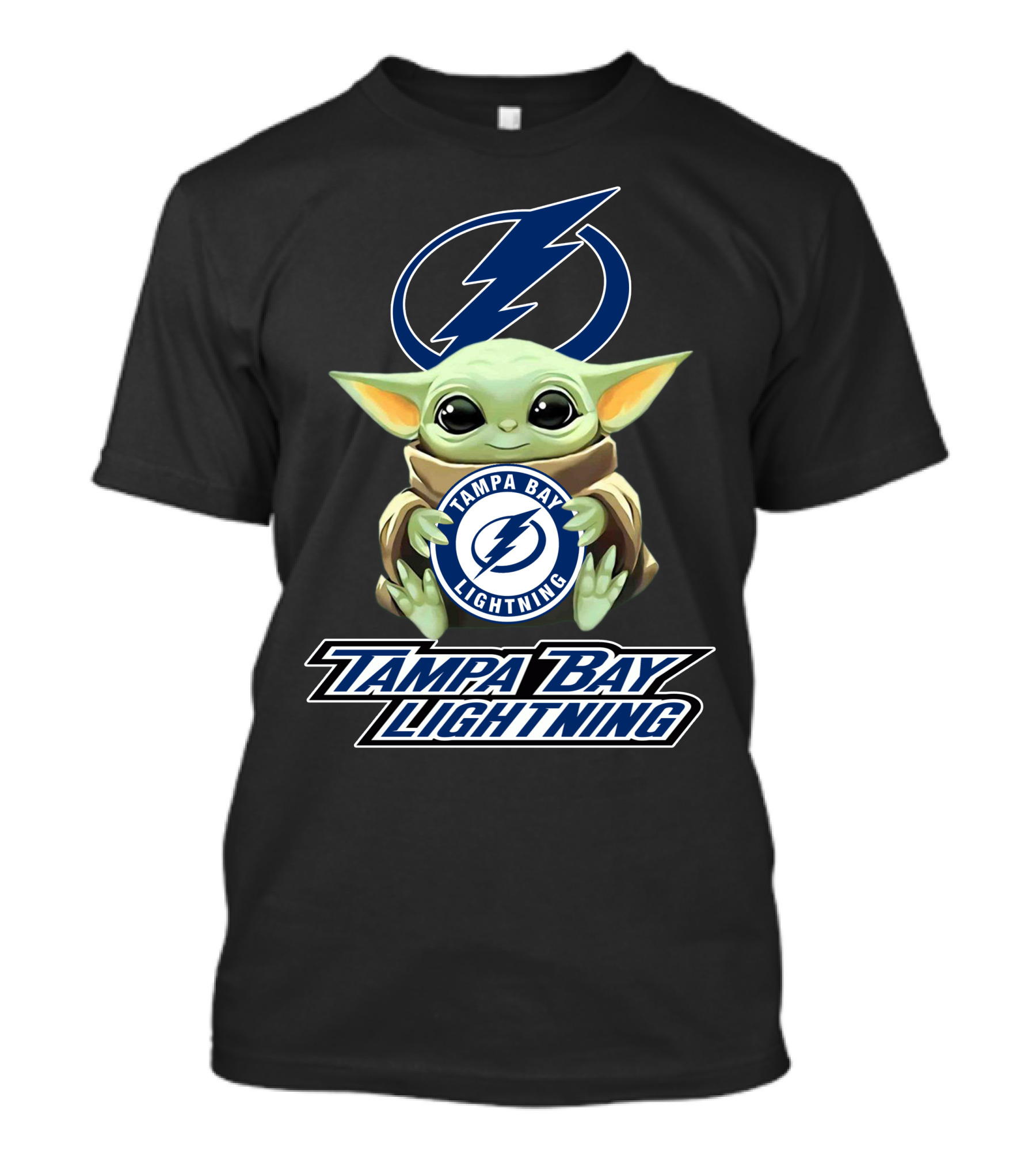 Tampa Bay Lightning Baby Yoda Holding Team T-Shirt