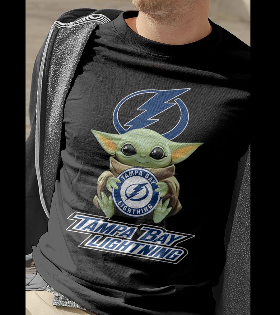 Tampa Bay Lightning Baby Yoda Holding Team T-Shirt