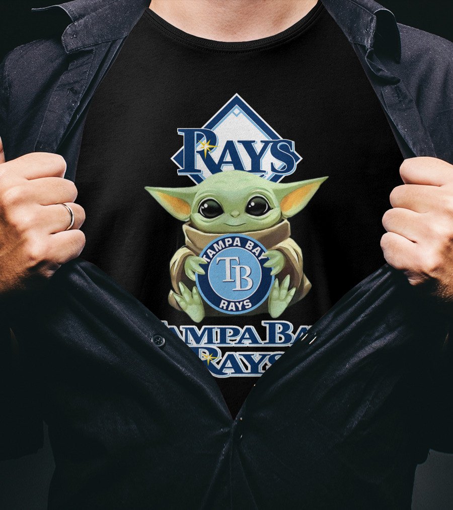 Tampa Bay Rays Baby Yoda Star Wars Mlb Collaboration T-Shirt