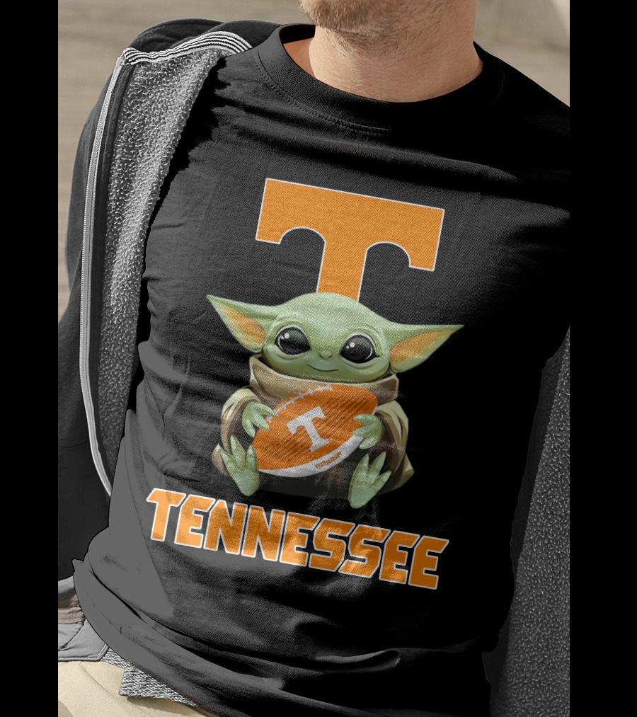 Tennessee Volunteers T Baby Yoda Football T-Shirt