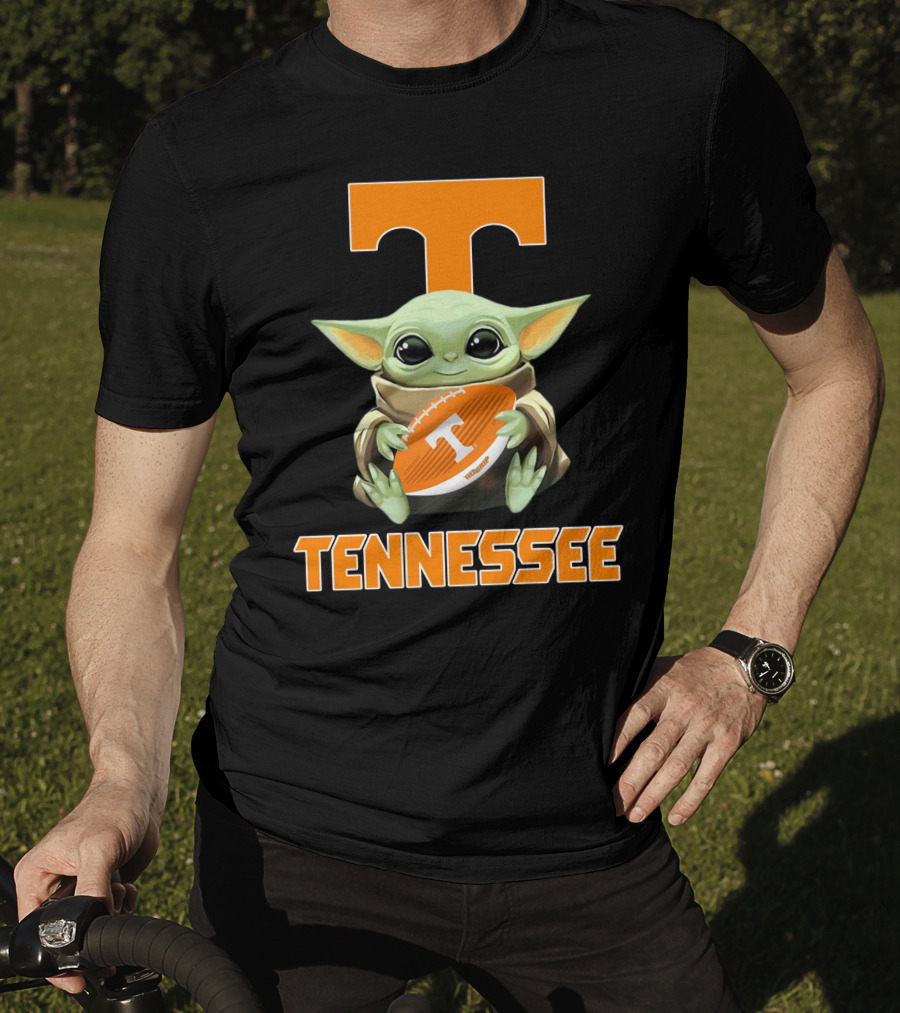 Tennessee Volunteers T Baby Yoda Football T-Shirt