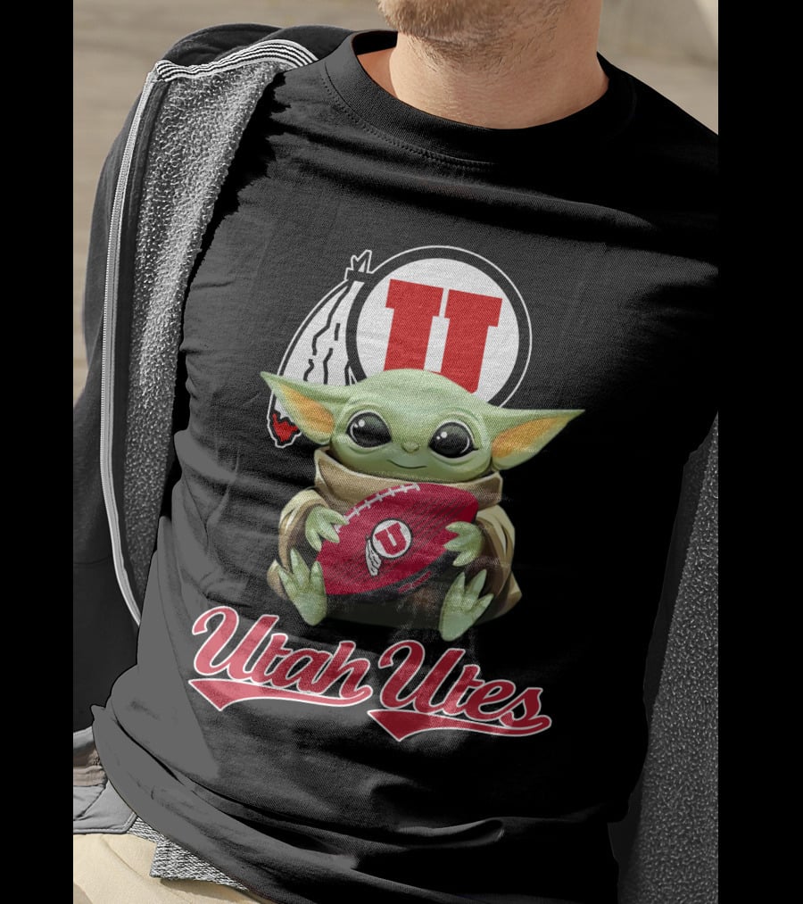 Utah Utes Baby Yoda Football Fan T-Shirt