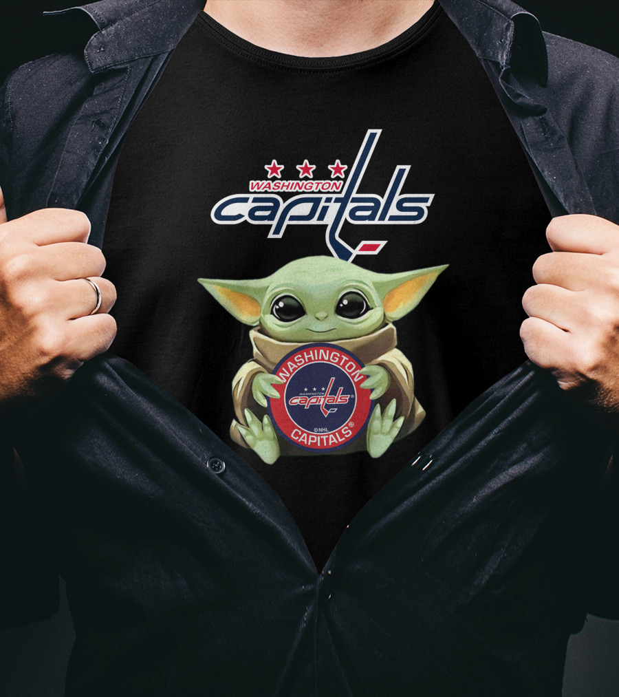 Washington Capitals Baby Yoda Hockey T-Shirt