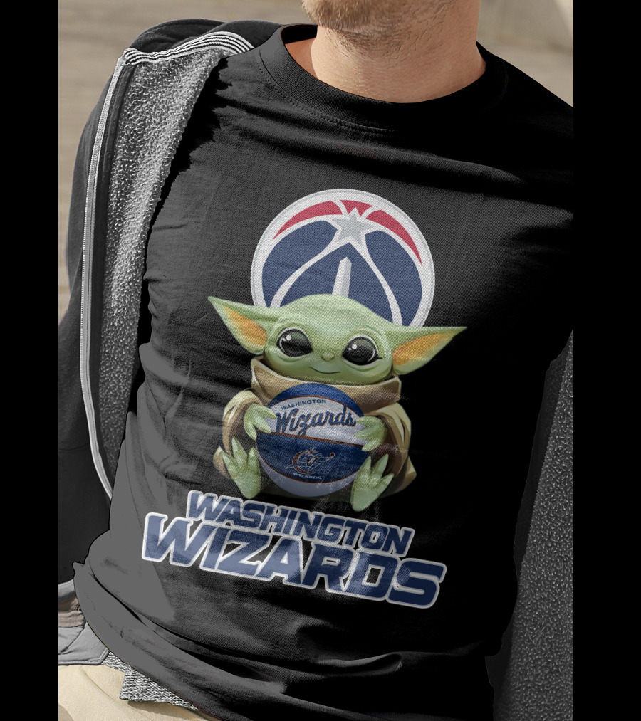 Washington Wizards Baby Yoda Holding Basketball T-Shirt