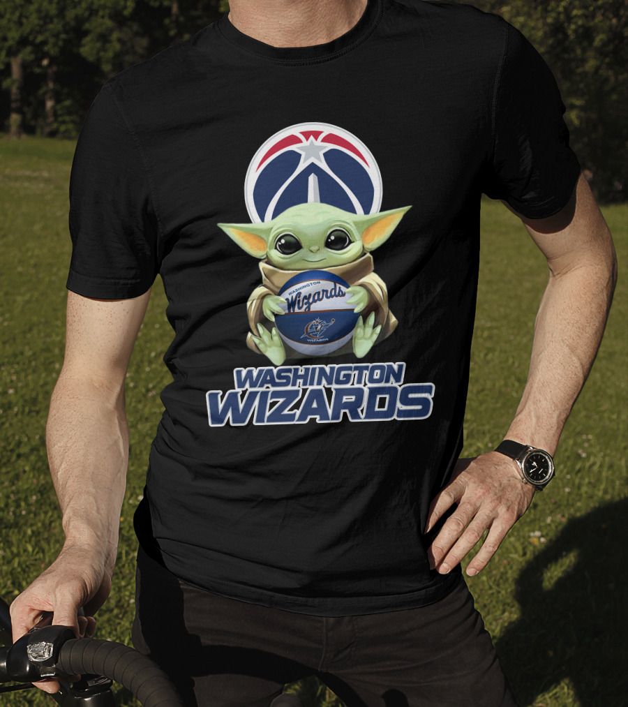Washington Wizards Baby Yoda Holding Basketball T-Shirt