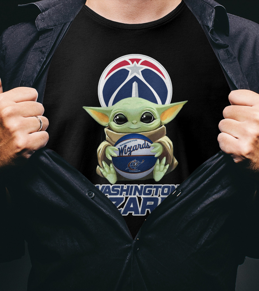 Washington Wizards Baby Yoda Holding Basketball T-Shirt