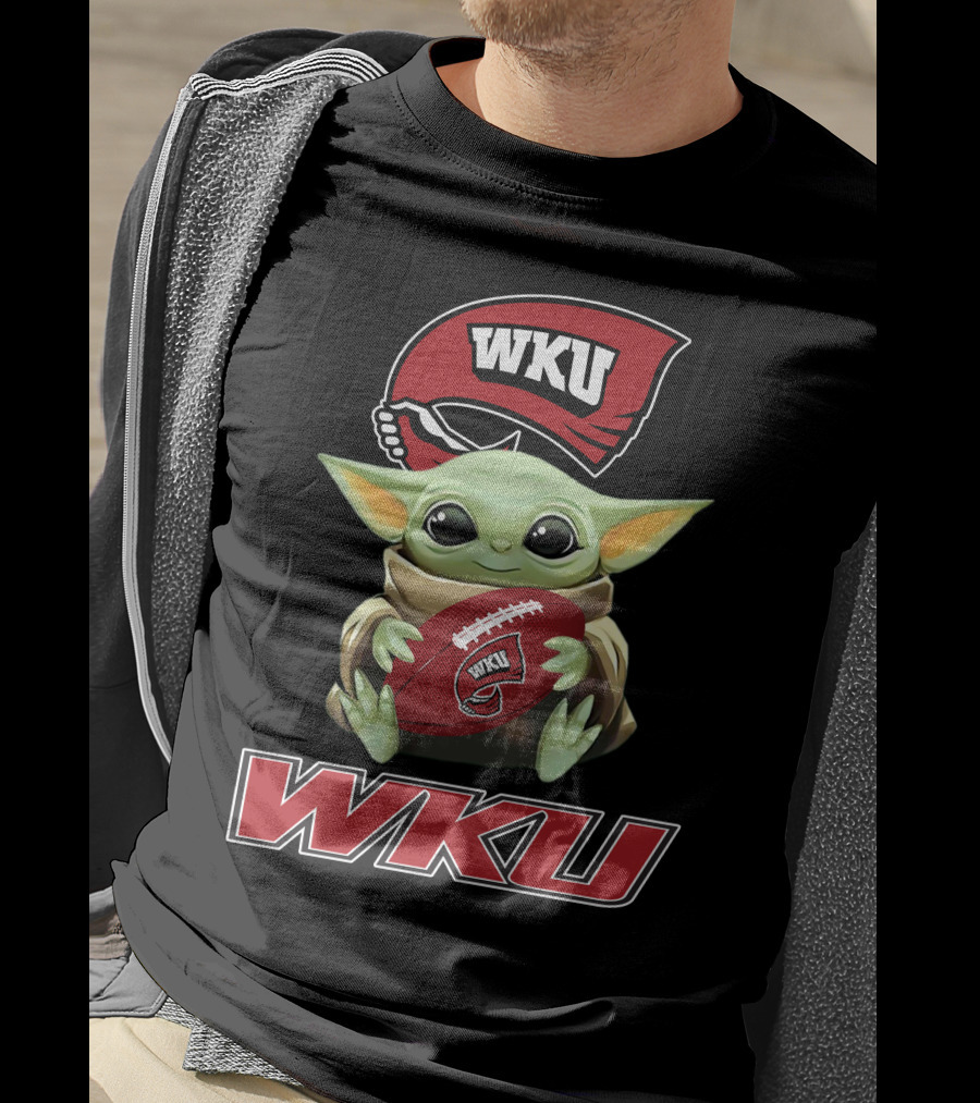 Wku Hilltoppers Baby Yoda Football T-Shirt