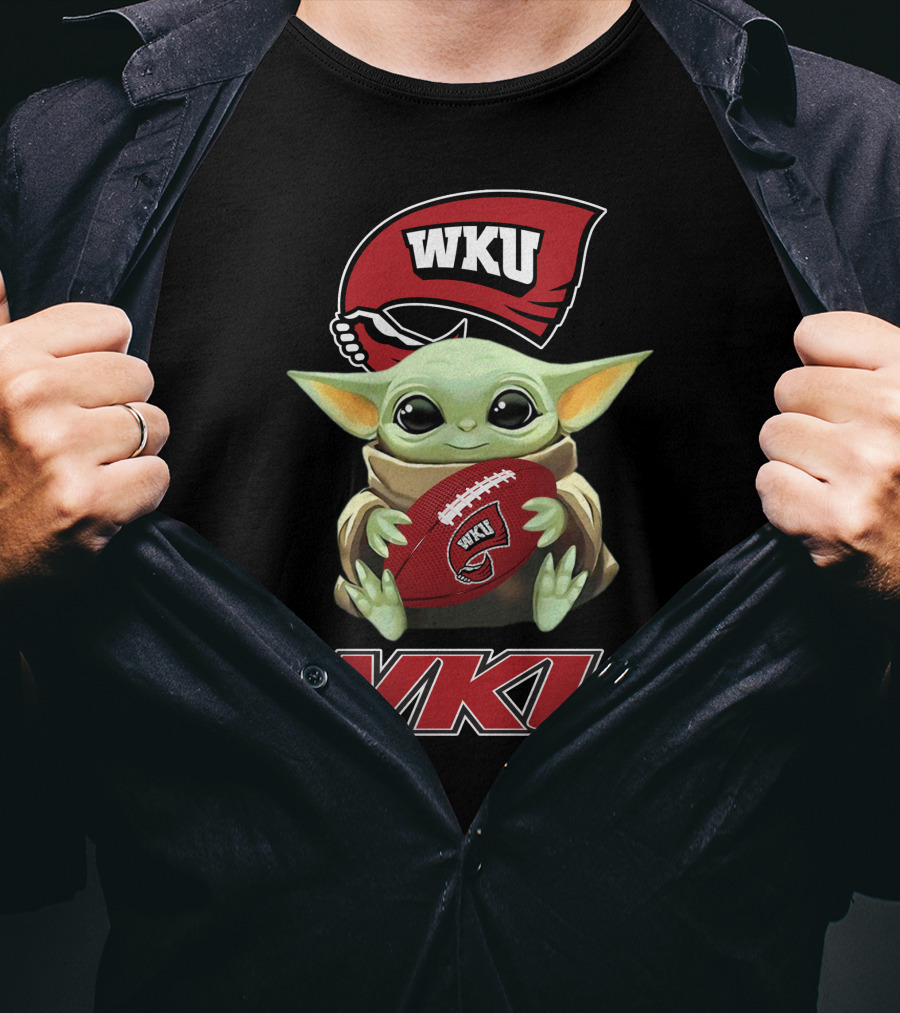 Wku Hilltoppers Baby Yoda Football T-Shirt