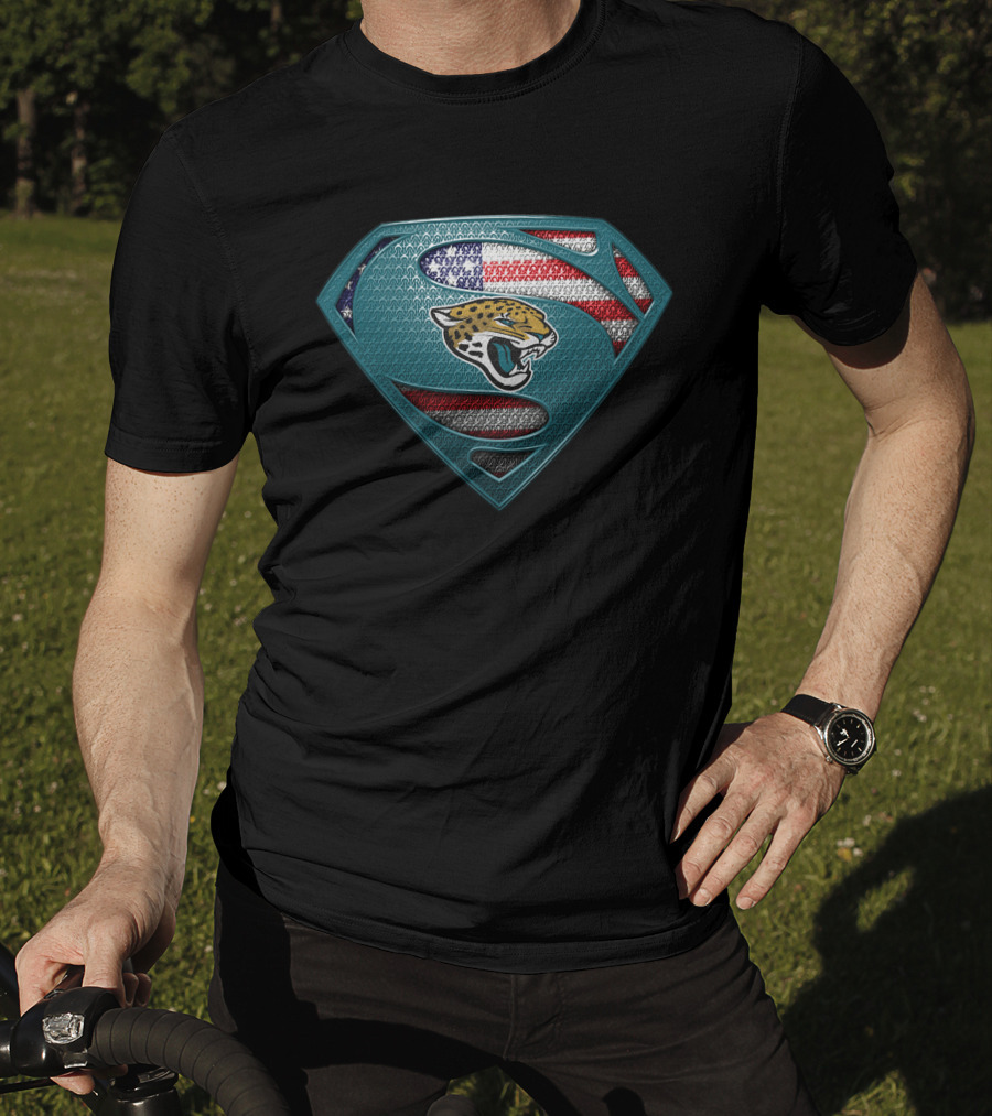 Jacksonville Jaguars Superman Shield With American Flag Colors T-Shirt