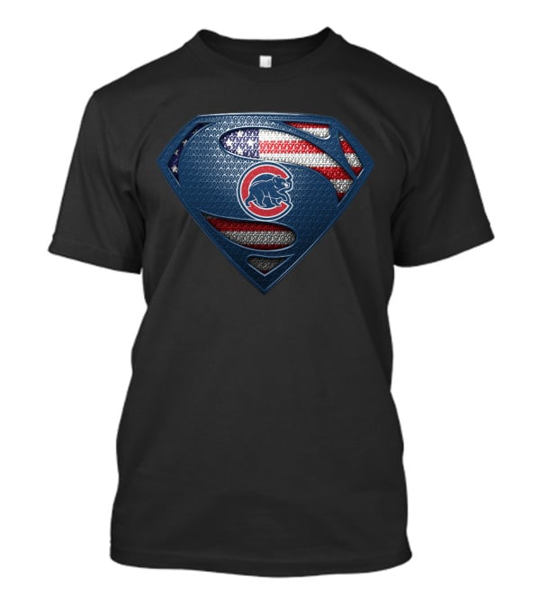 Chicago Cubs Superman American Flag T-Shirt