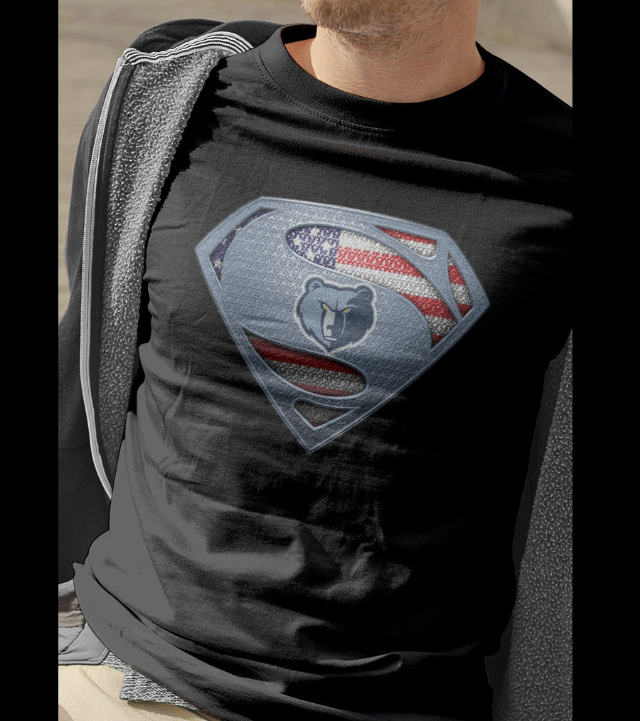 Memphis Grizzlies American Flag Superman T-Shirt