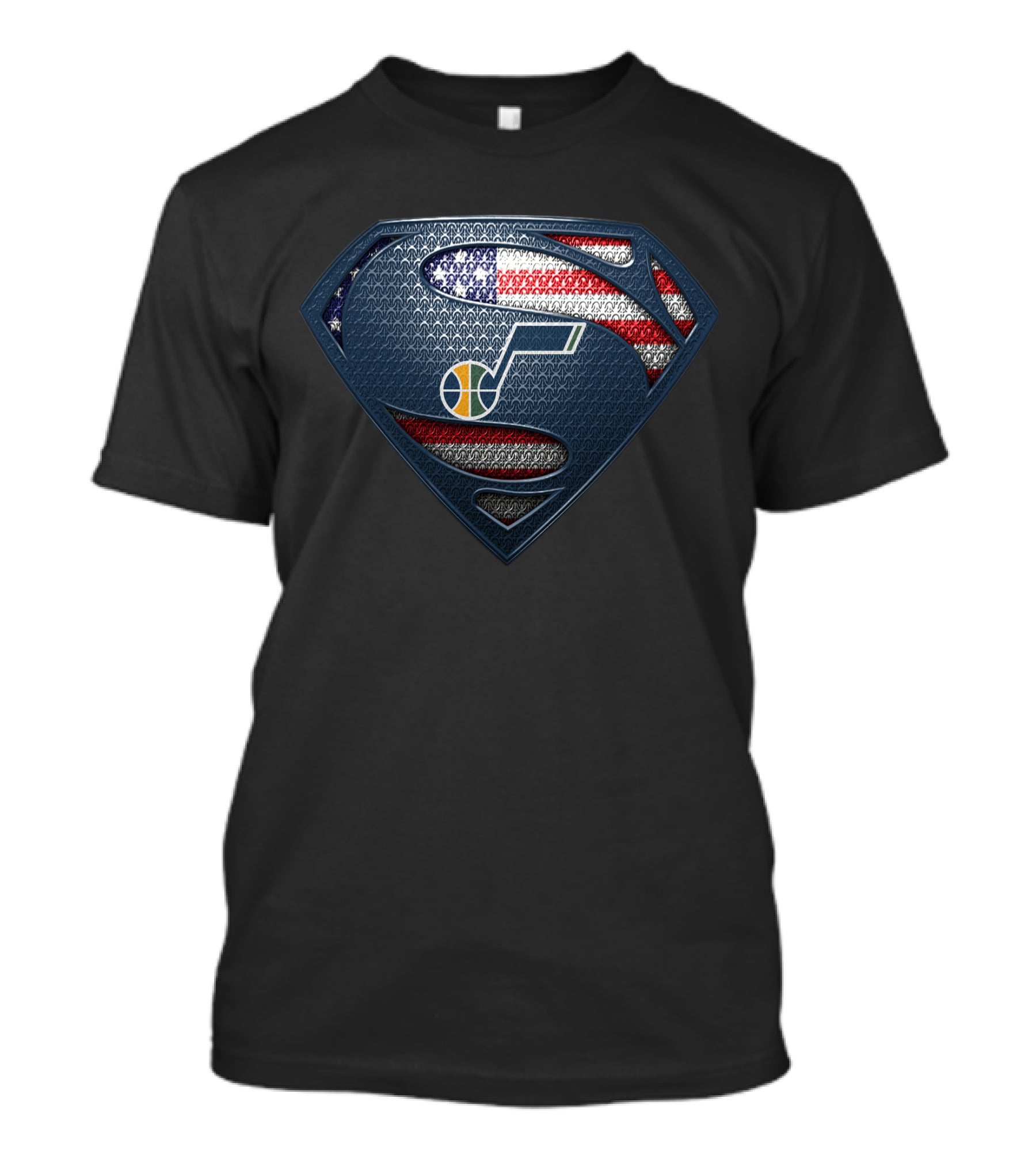 Utah Jazz Superman American Flag T-Shirt