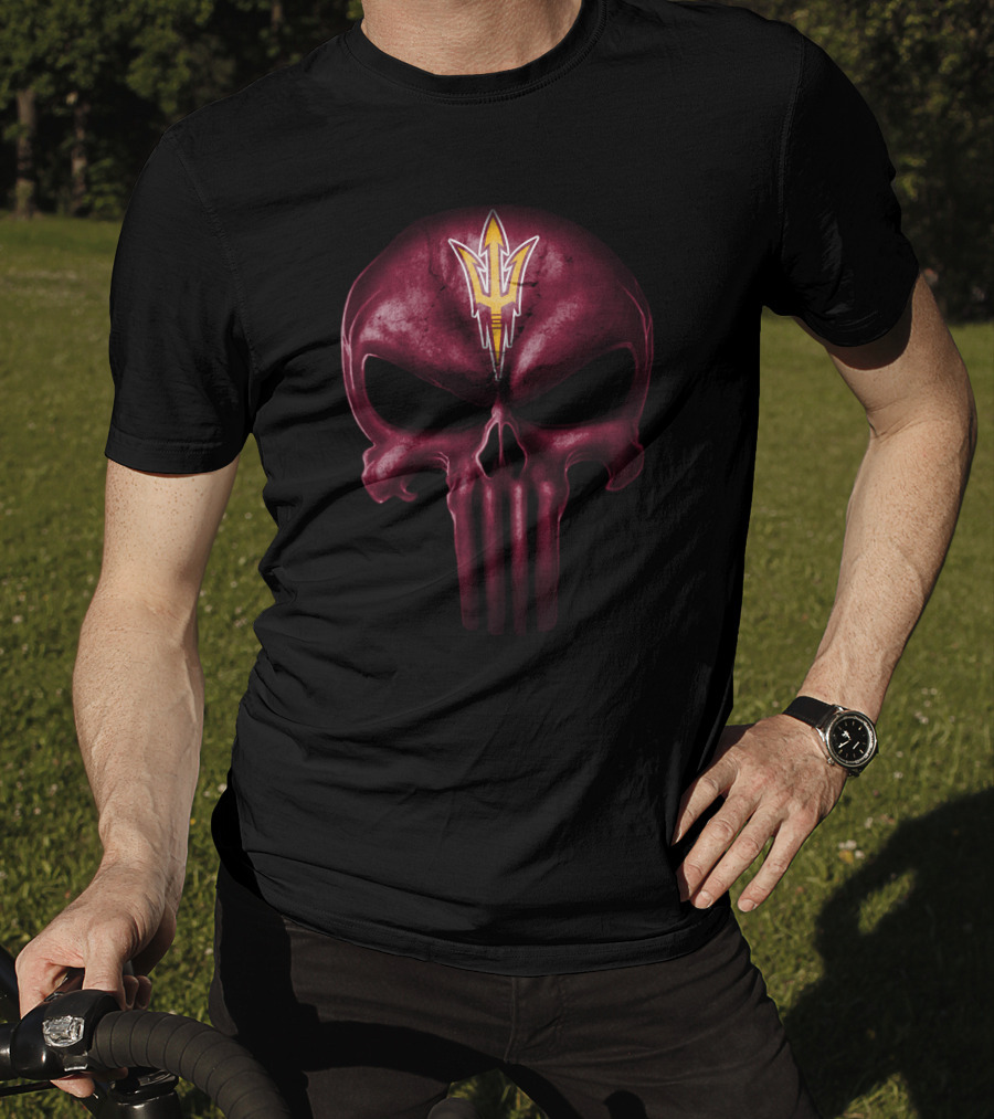 Arizona State Sun Devils Punisher Skull T-Shirt