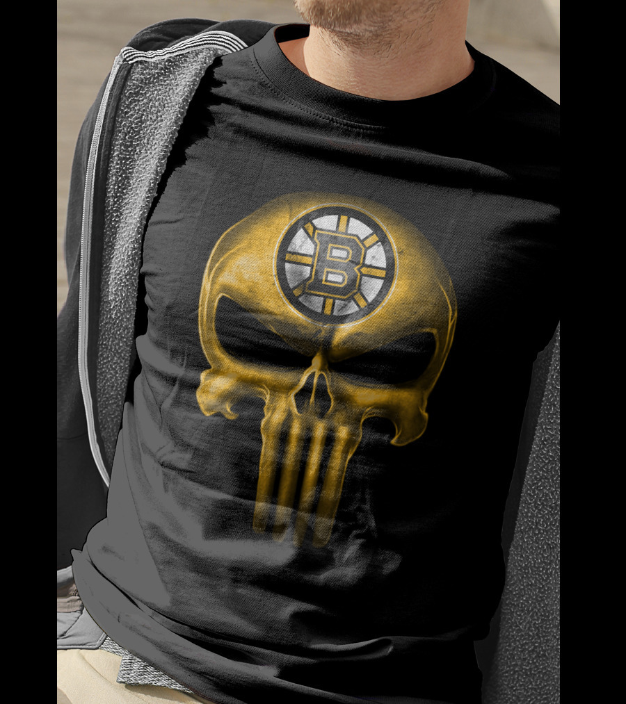 Boston Bruins Punisher Skull T-Shirt