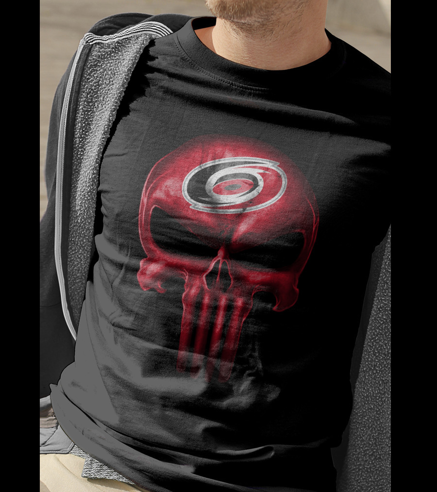 Carolina Hurricanes Skull Logo Red T-Shirt