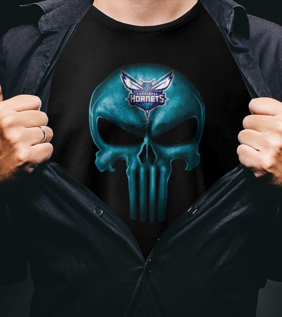 Charlotte Hornets Skull T-Shirt