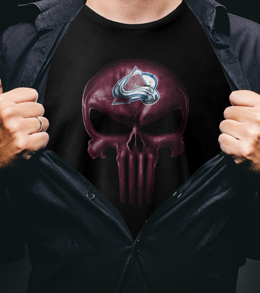 Colorado Avalanche Logo Skull T-Shirt